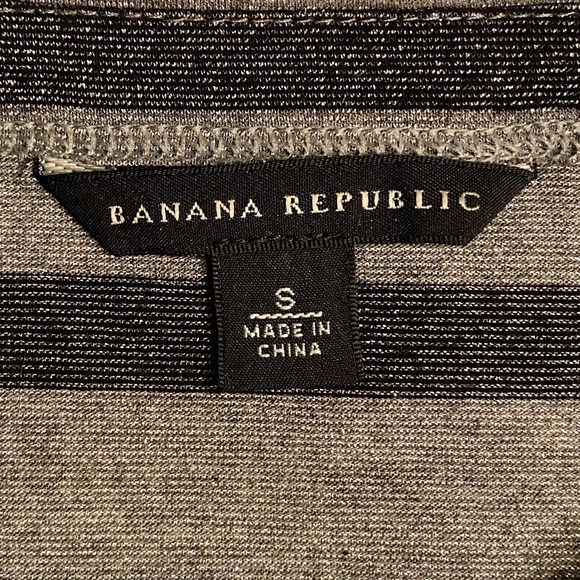 BANANA REPUBLIC🤩 NWOT Striped Metallic Silver Black 3/4 Sleeve Top,Women’s Small - Picture 5 of 6